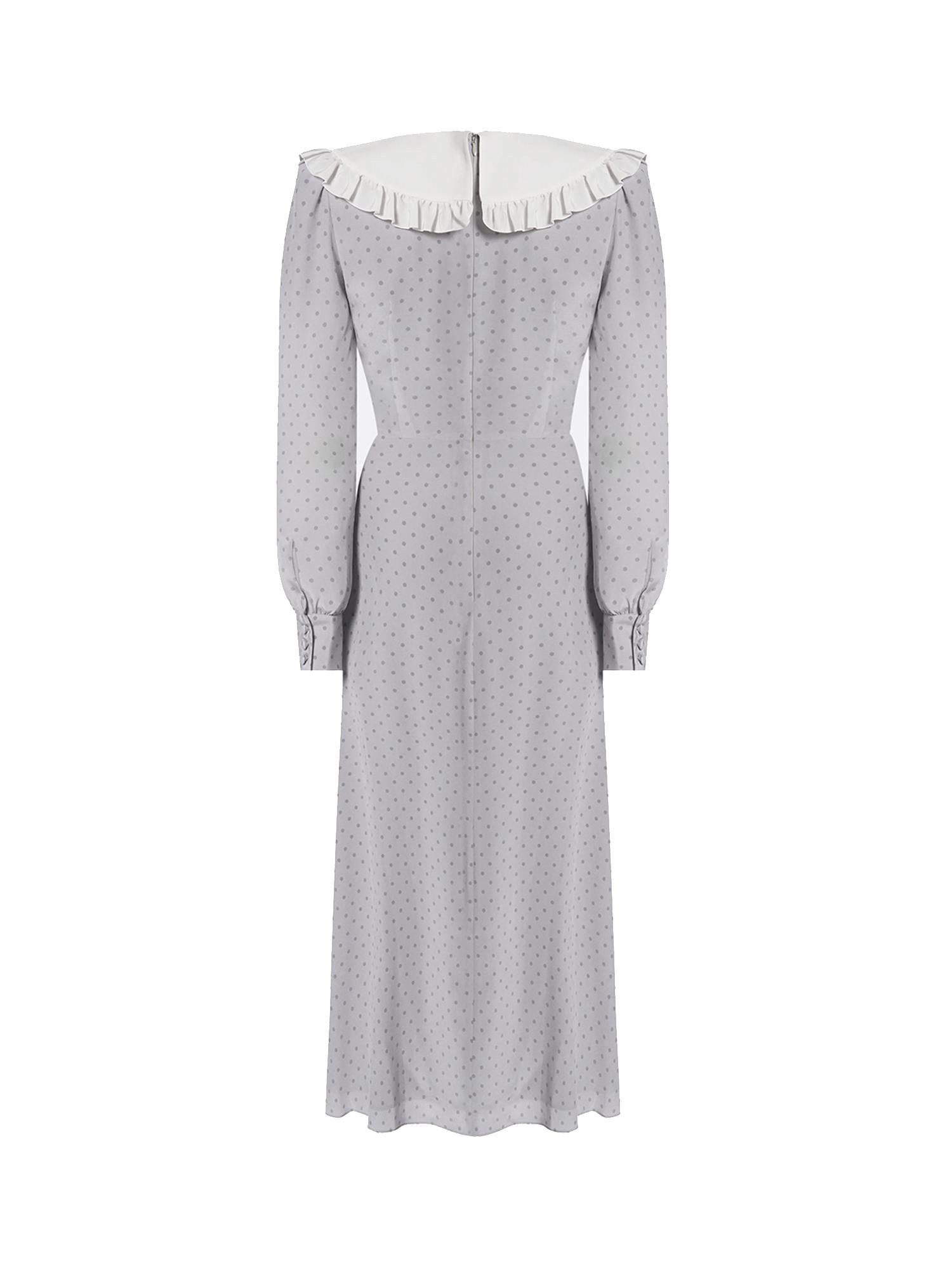Abito midi a pois con colletto FABX4368F4686 1810 ALESSANDRA RICH 