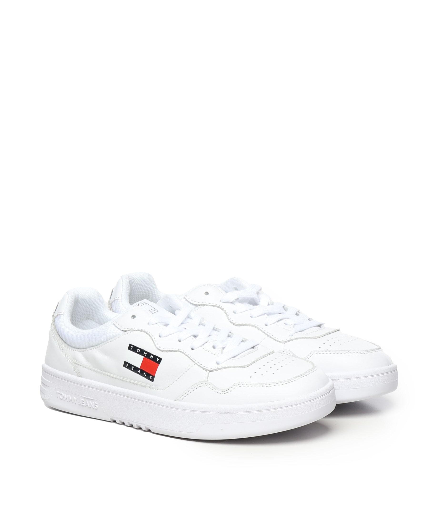 Sneakers in pelle con logo EM0EM01443 YBR TOMMY HILFIGER 