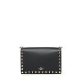 Mini bag con catena Rockstud in vitello granato 8W2P0Y59 VSH0NO VALENTINO GARAVANI 