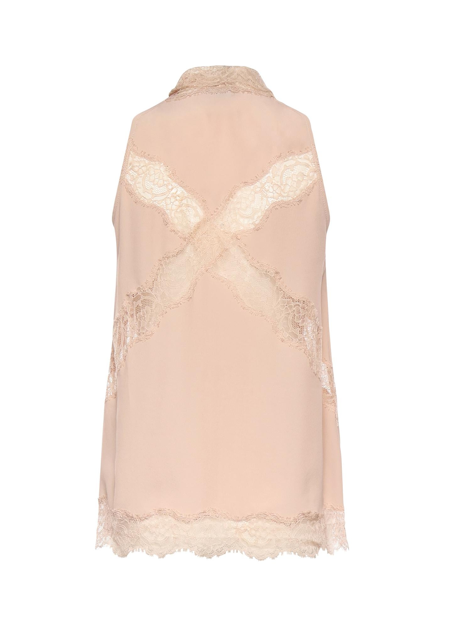 Top con scollo all'americana e pizzo 106263 A32YQ35 PINKO 