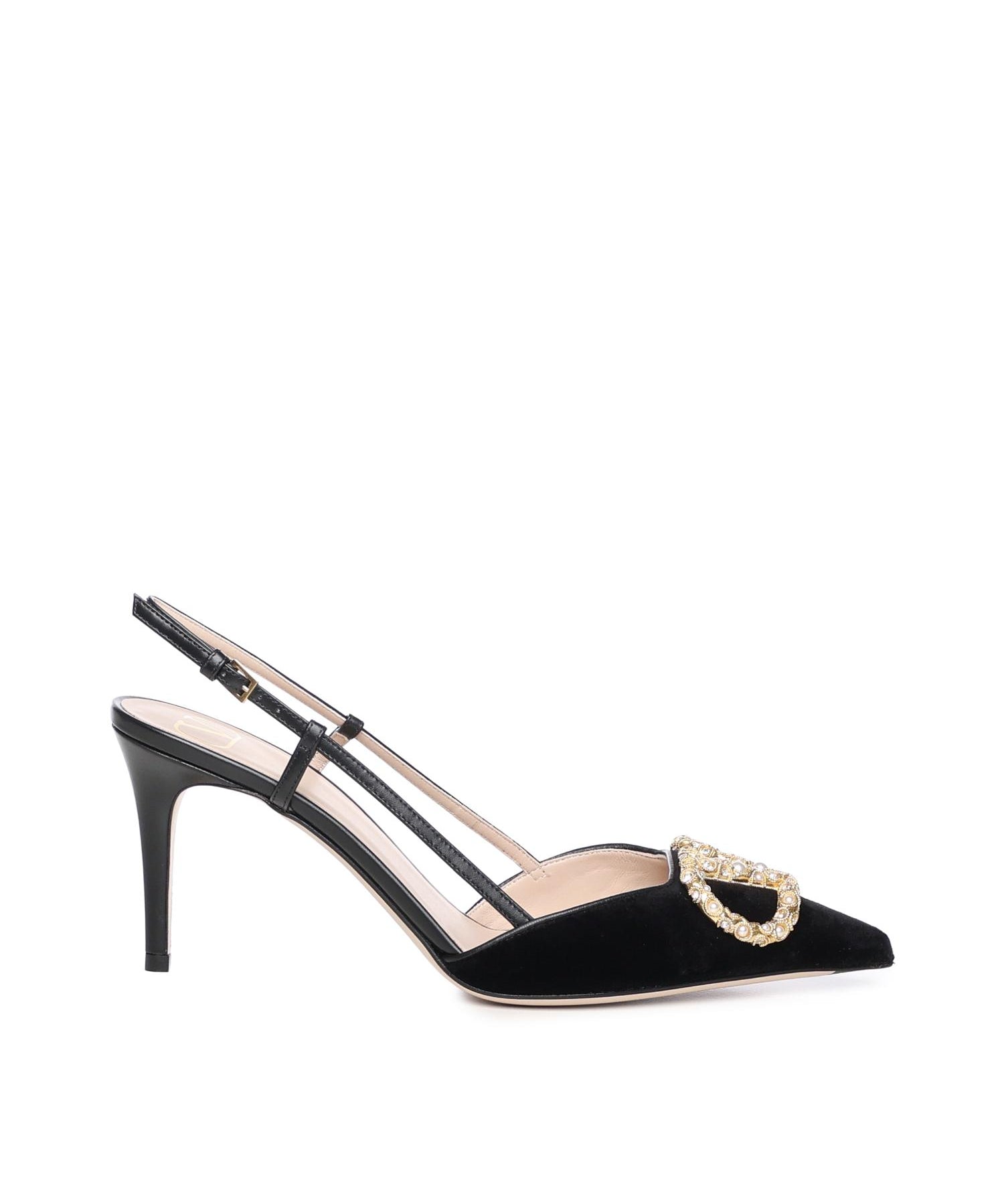 Pumps slingback Vlogo in velluto 7W2S0R01 XUPBBK VALENTINO GARAVANI 