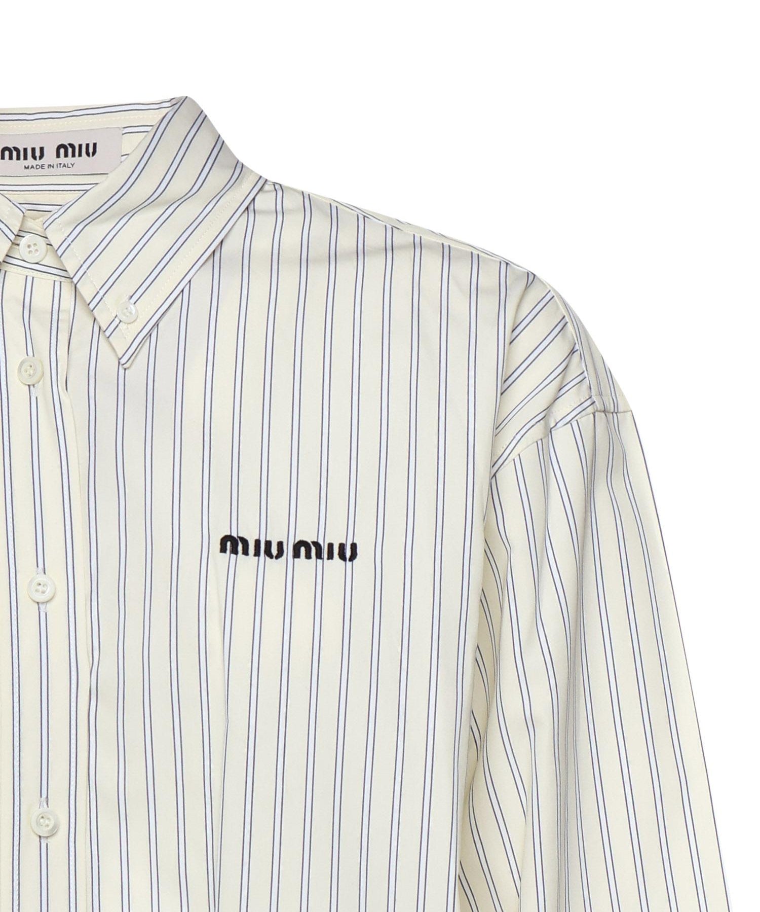 Camicia a righe con logo MK1659 180UF0061 MIU MIU 