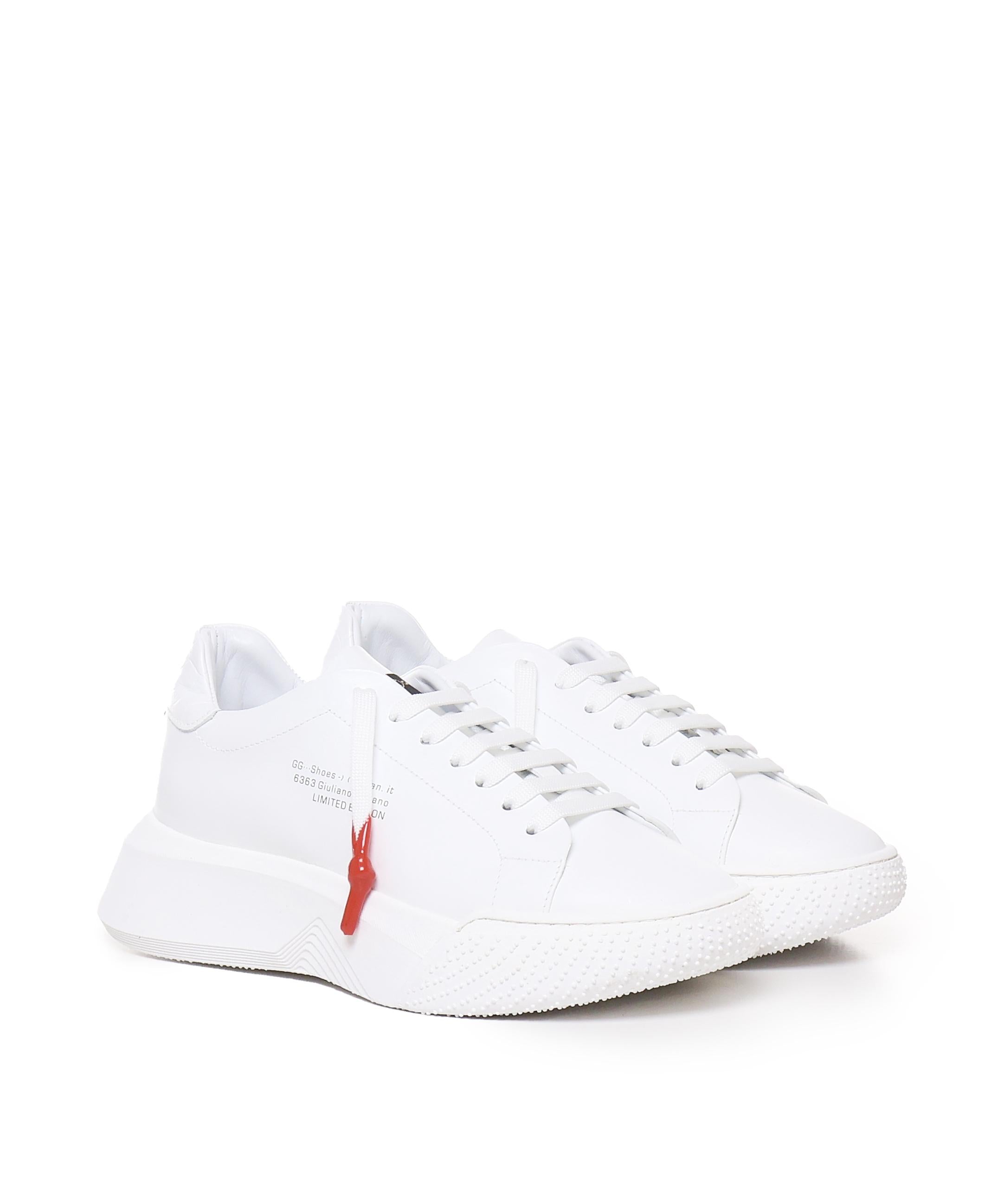 Sneakers Nemesis in nappa con lacci cerati NEMESIS2 NAPPAWHITE GIULIANO GALIANO 