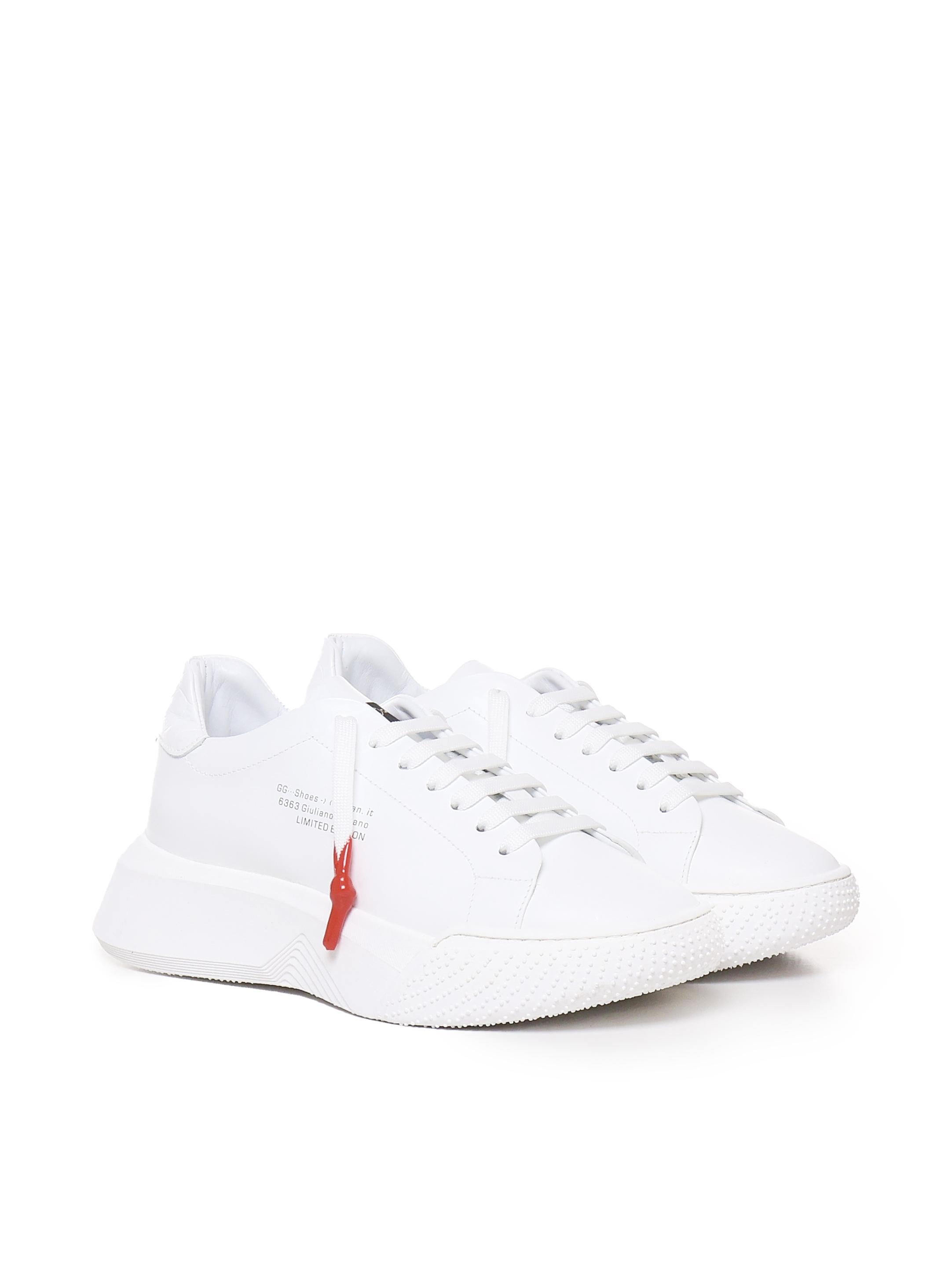 Sneakers Nemesis in nappa con lacci cerati NEMESIS2 NAPPAWHITE GIULIANO GALIANO 