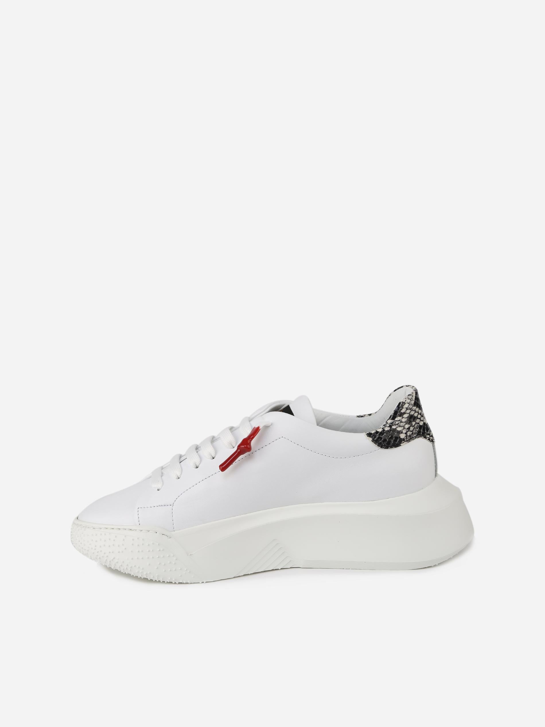 Sneakers Nemesis in nappa con lacci cerati NEMESIS2 PYTHONWHITE GIULIANO GALIANO 