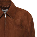 Giubbotto in pelle scamosciata cerata MPW011 19MLF0042 MIU MIU 