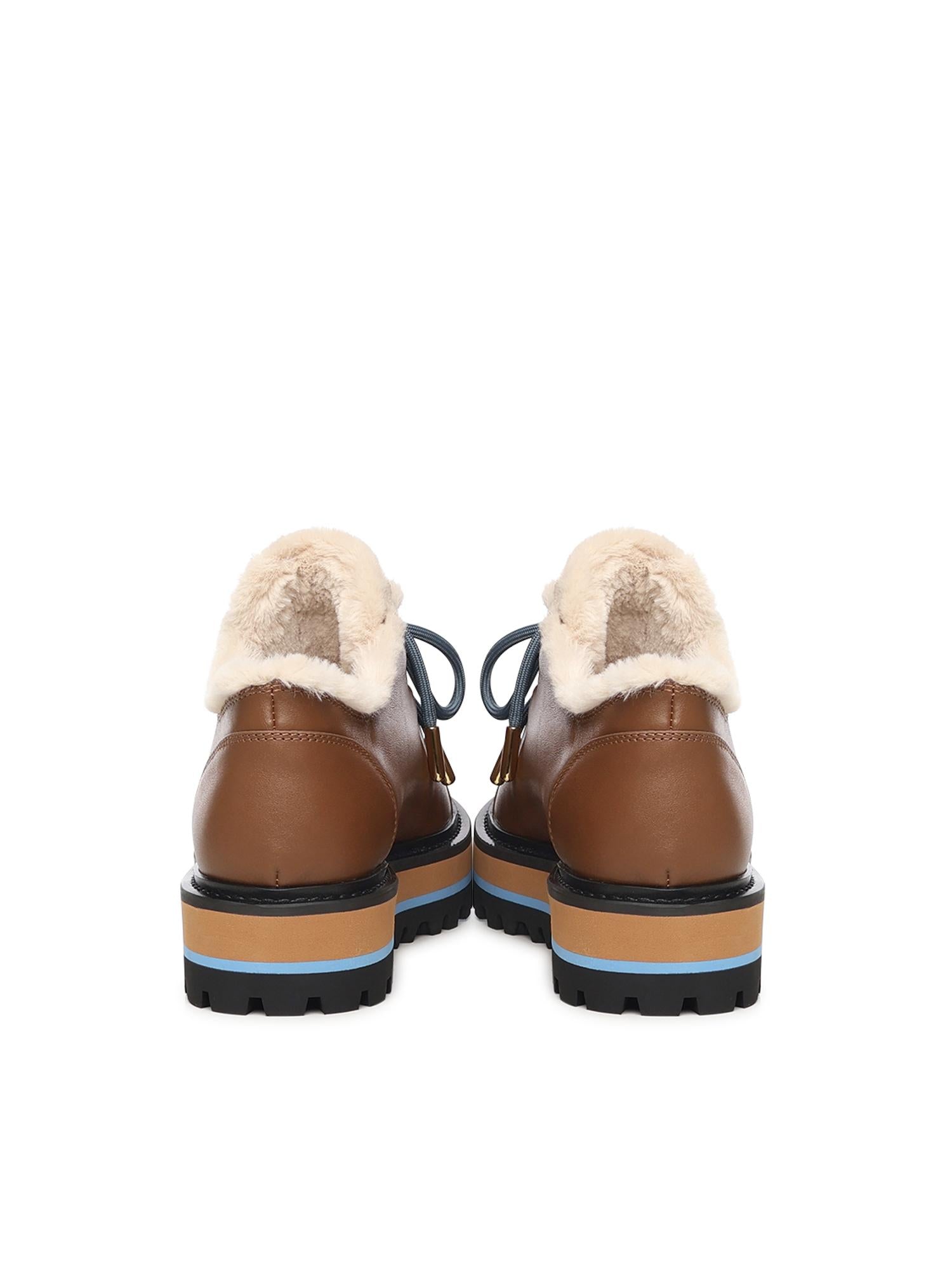 Desert boot in pelle e pelliccia sintetica E4TXP120101 911 COCCINELLE 