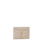 Portacarte Cassandre matelassé in grain de poudre 423291 BOW012721 SAINT LAURENT 