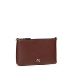 Pochette piatta in pelle con logo Love Birds 104277 A0F1R49Q PINKO 