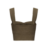 Crop top in lino con bottoni 104885 A0IMX26 PINKO 
