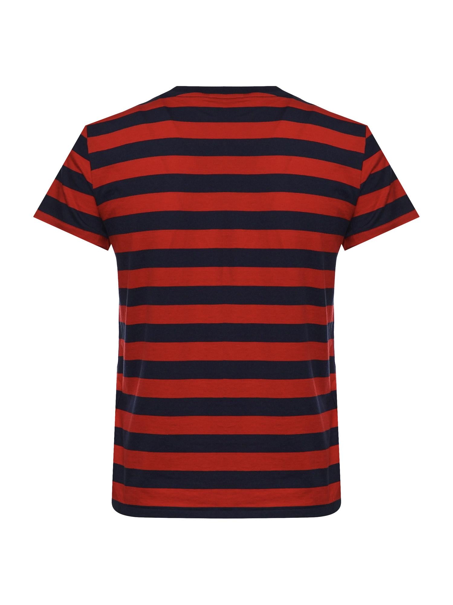 T-shirt in cotone a righe con logo 211B17779 001 POLO RALPH LAUREN 