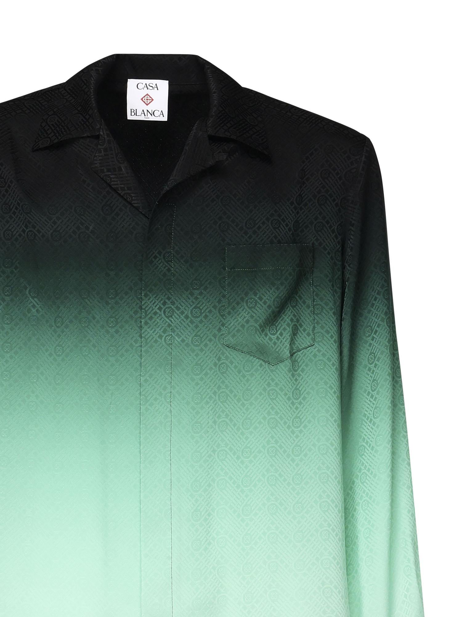 Camicia in seta jacquard con motivo ping pong sfumato UMPF25SH00603  CASABLANCA 