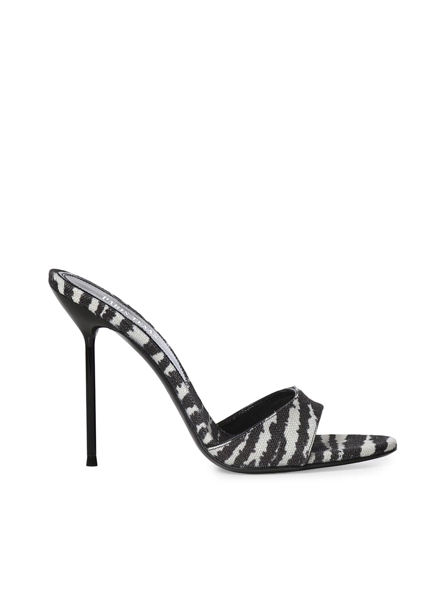 Mules Lidia con stampa zebrata PX836 XPTCVWHITE ZEBRA PARIS TEXAS 