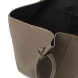 Borsa tote Mochi large in pelle MOCHI PEBBLE GRAIN LEATHER TAUPE YUZEFI 