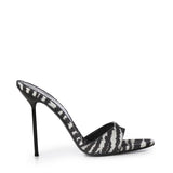 Mules Lidia con stampa zebrata PX836 XPTCVWHITE ZEBRA PARIS TEXAS 