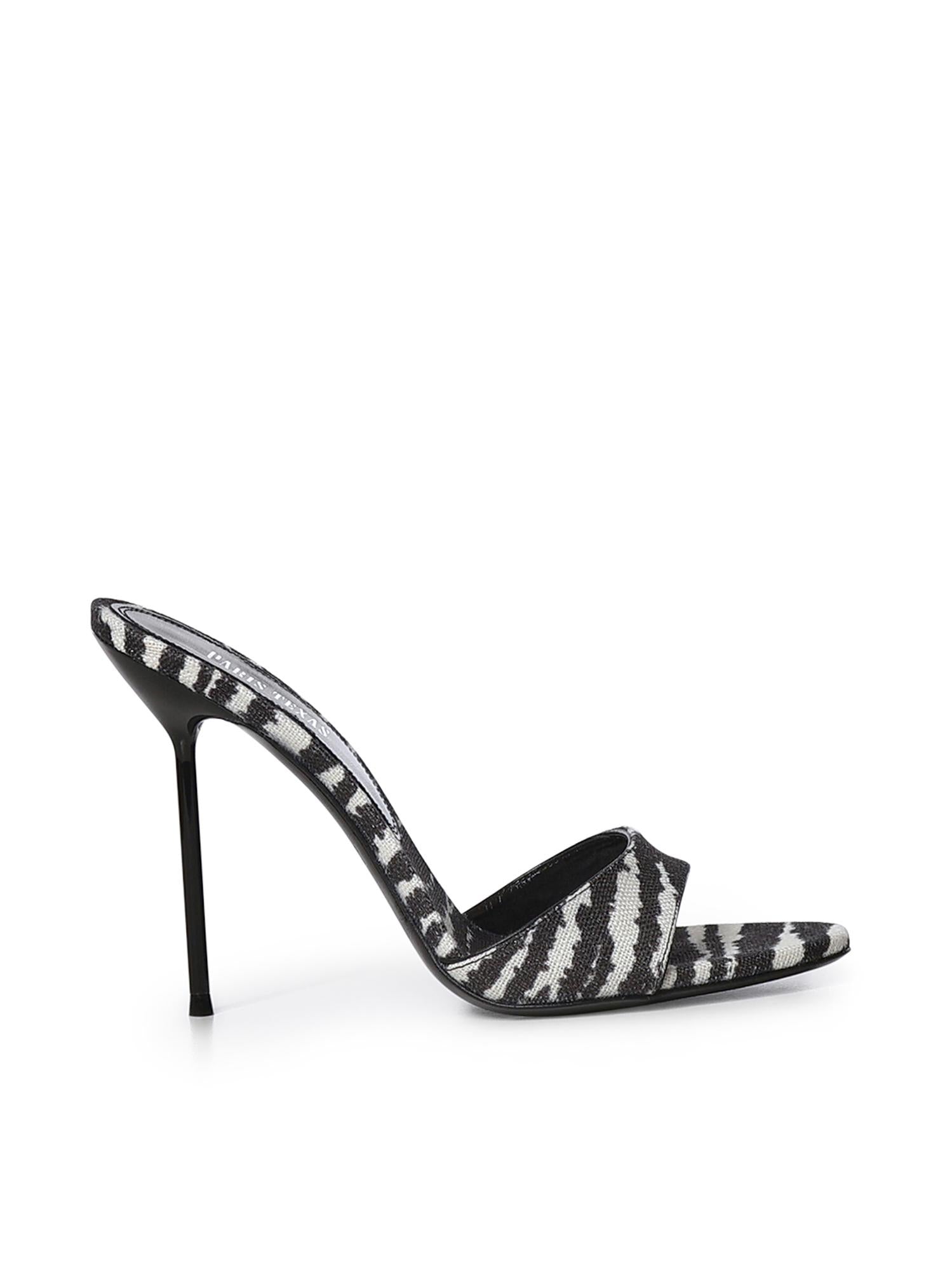 Mules Lidia con stampa zebrata PX836 XPTCVWHITE ZEBRA PARIS TEXAS 