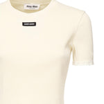 T-shirt cropped con logo MJN580 17Z9F0304 MIU MIU 