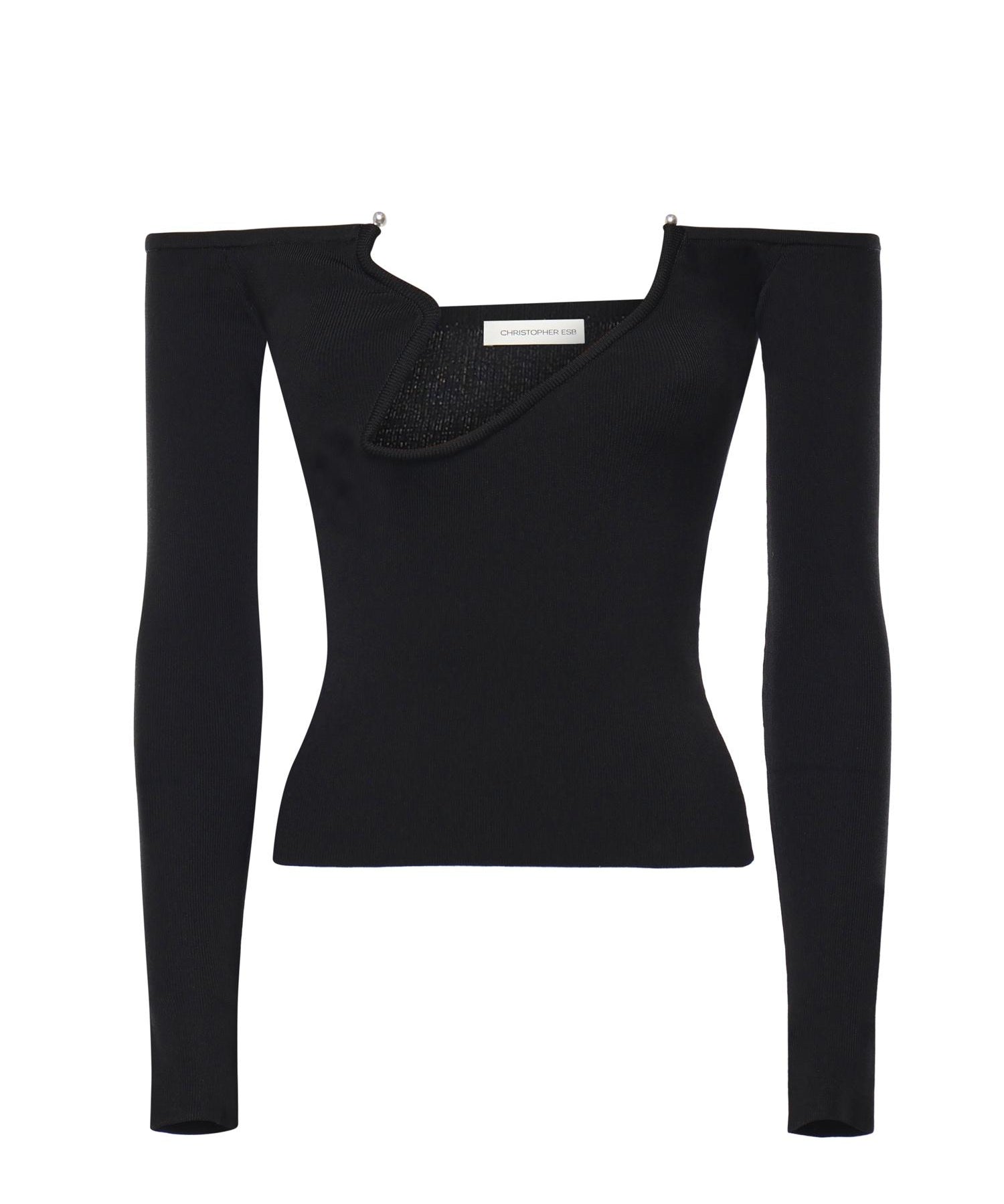 Top Odessa in maglia a coste 25041262 BLACK CHRISTOPHER ESBER 