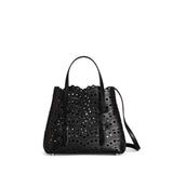 Tote bag piccola Mina 20 in pelle di vitello AA1S06720I251 999 ALAIA 