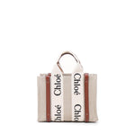 Tote bag piccola Woody in lino CHC22AS397I26 90U CHLOÉ 