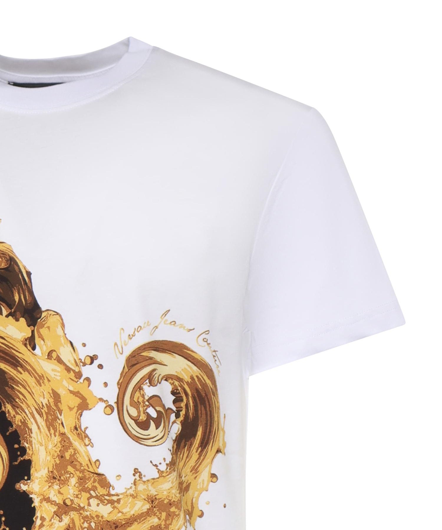 T-shirt in jersey di cotone con stampa 80GAH6SB JS541GL2 VERSACE JEANS COUTURE 