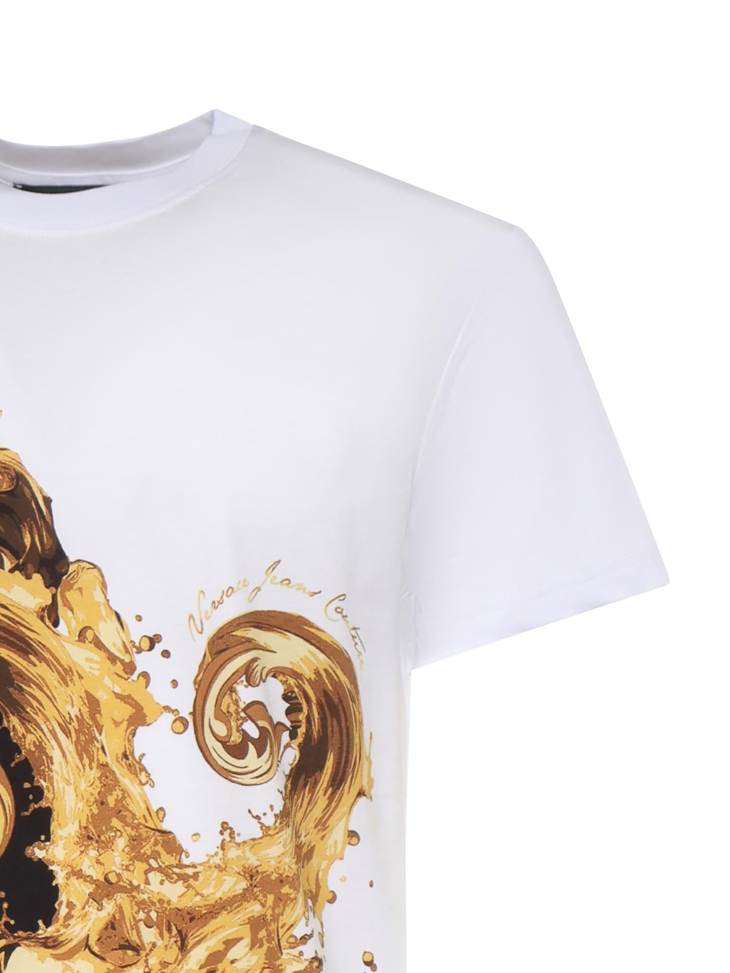T-shirt in jersey di cotone con stampa 80GAH6SB JS541GL2 VERSACE JEANS COUTURE 