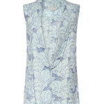 Gilet in lino con ricamo orchidea 80AAP544 NR015V67 GENNY 