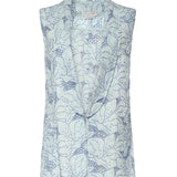 Gilet in lino con ricamo orchidea 80AAP544 NR015V67 GENNY 