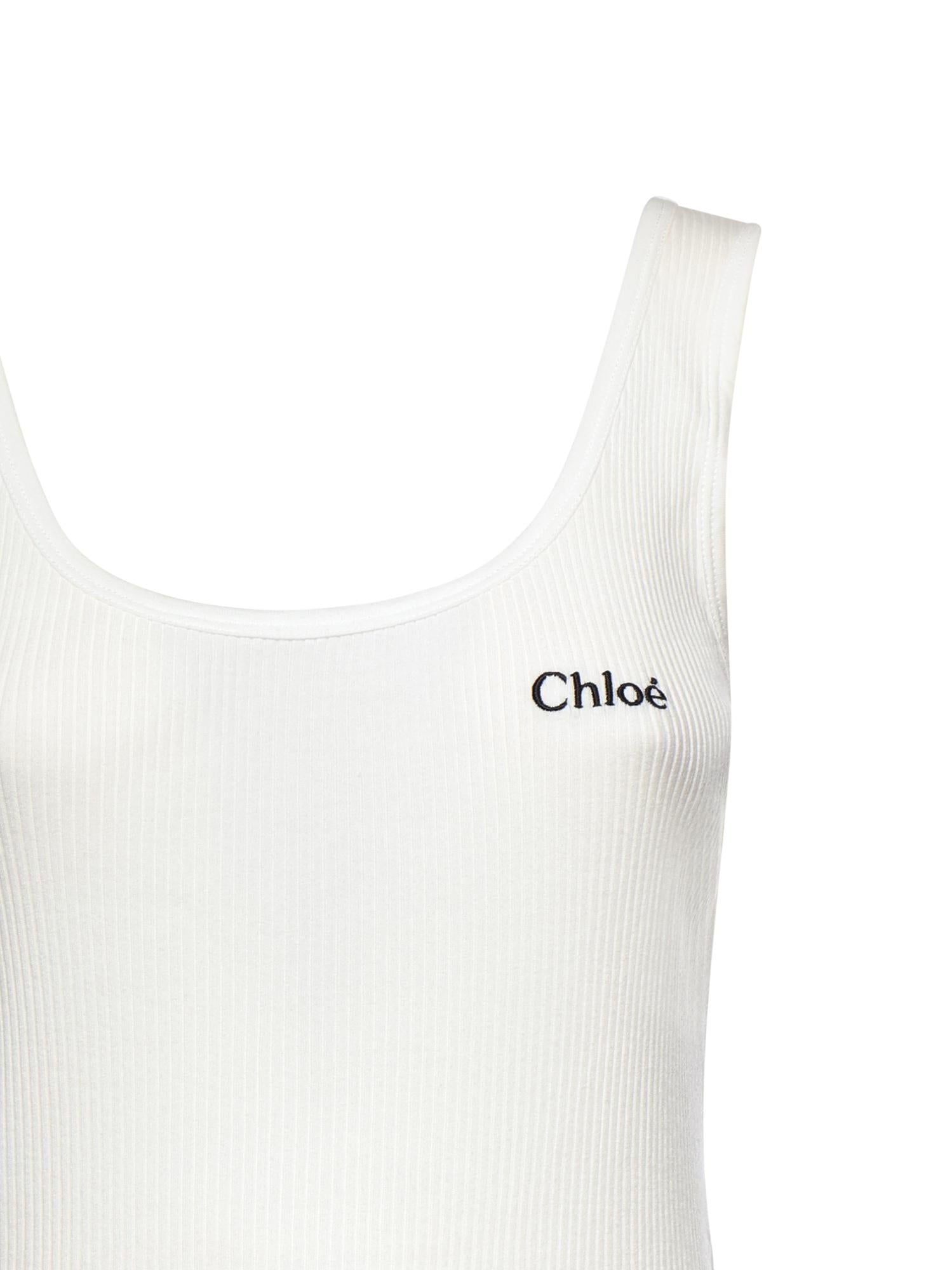 Tank top con logo in jersey CH25SJH12180 101 CHLOÉ 