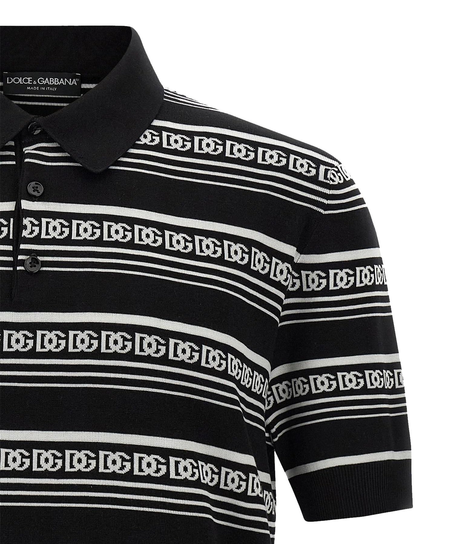 Polo in seta logata GXZ02T JBSN4N0004 DOLCE & GABBANA 