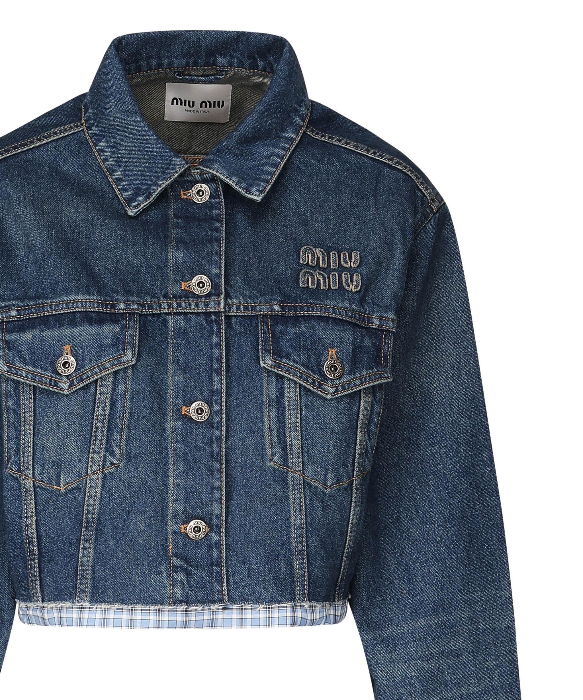 Giacca in denim e popeline GWB247 1568F0008 MIU MIU 