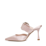 Mules Alena in satin con gioiello ALENA 910 RASOCIPRIA GIULIANO GALIANO 