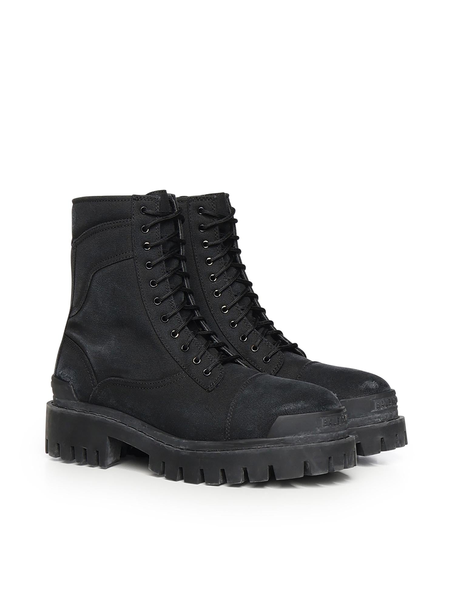 Stivali Combat Strike in tela di cotone 845015 W2H111000 BALENCIAGA 