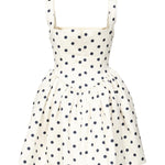 Mini abito in raso a pois SS25092S CREAM SELF-PORTRAIT 