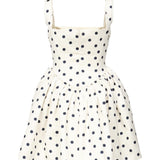 Mini abito in raso a pois SS25092S CREAM SELF-PORTRAIT 