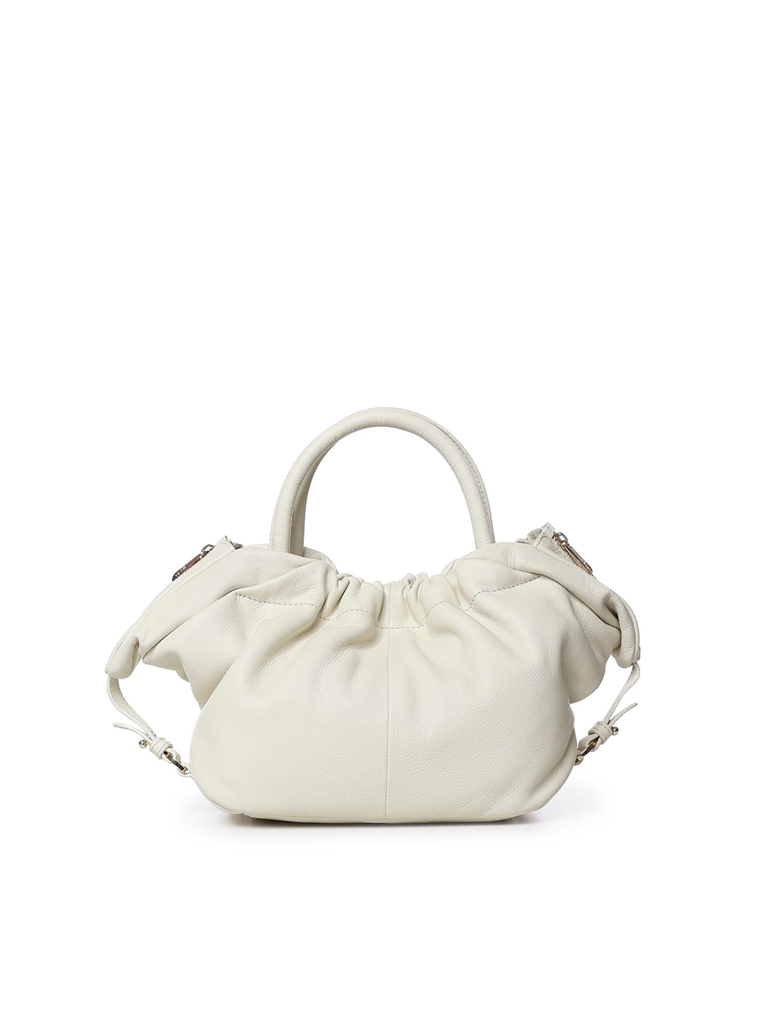 Mini bag in pelle con logo<BR/> BIBP9E702 AVORIO BIASIA 