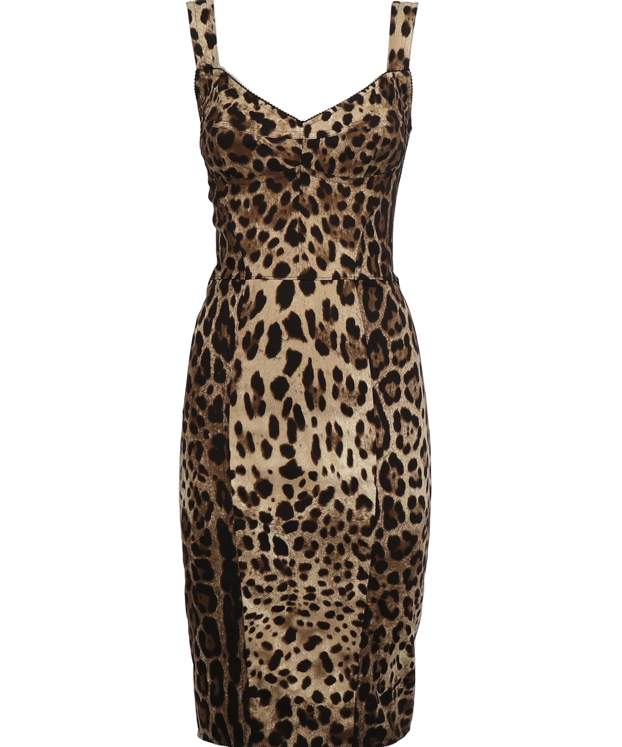 Abito corsetteria midi stampa leopardo F63D4T FSADDHY13M DOLCE & GABBANA 