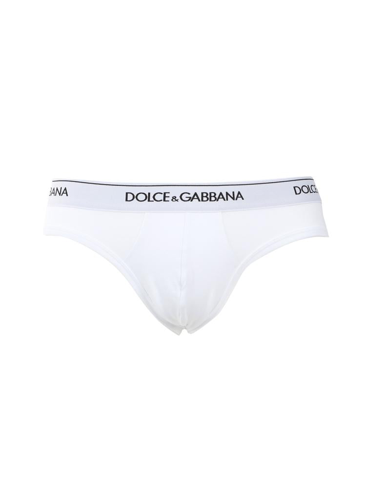 Set di due slip in cotone stretch con logo a contrasto M9C03J FUGIWW0800 DOLCE & GABBANA 
