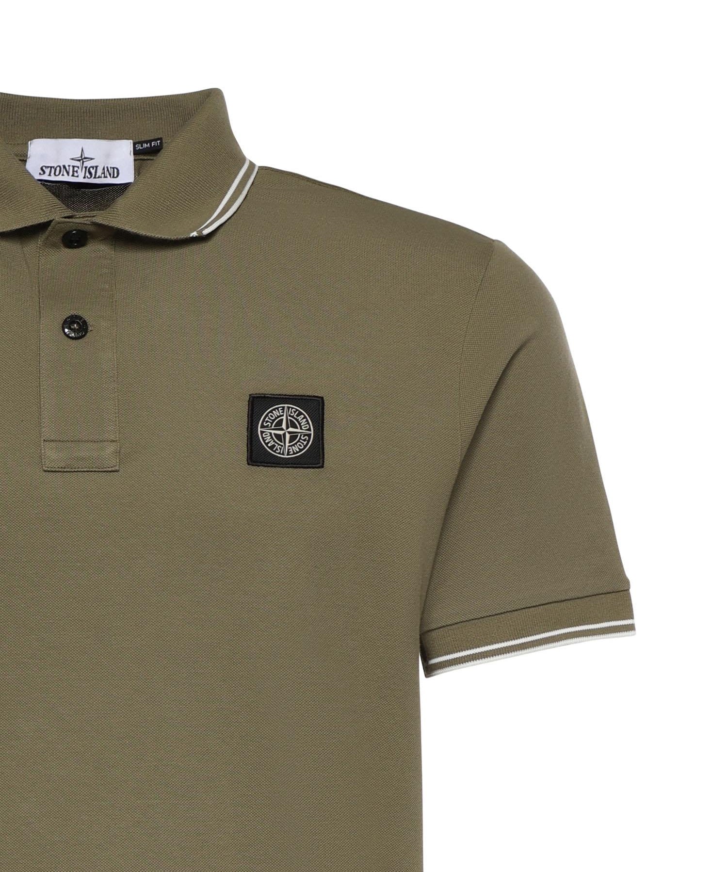 Polo in piqué di cotone con patch Compass L1S152200010 S0018V005G STONE ISLAND 
