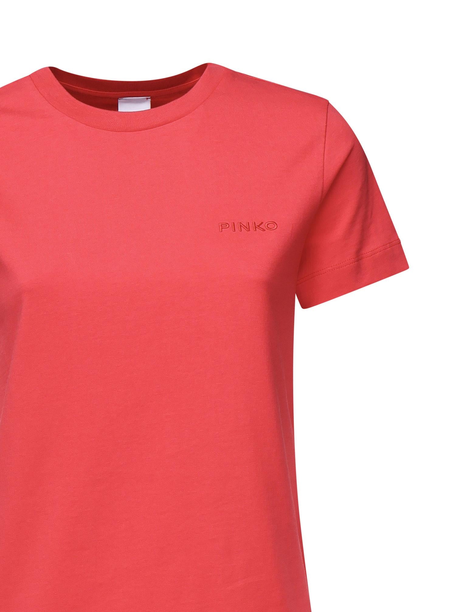 T-shirt mezze maniche ricamo logo 101752 A2HNO57 PINKO 