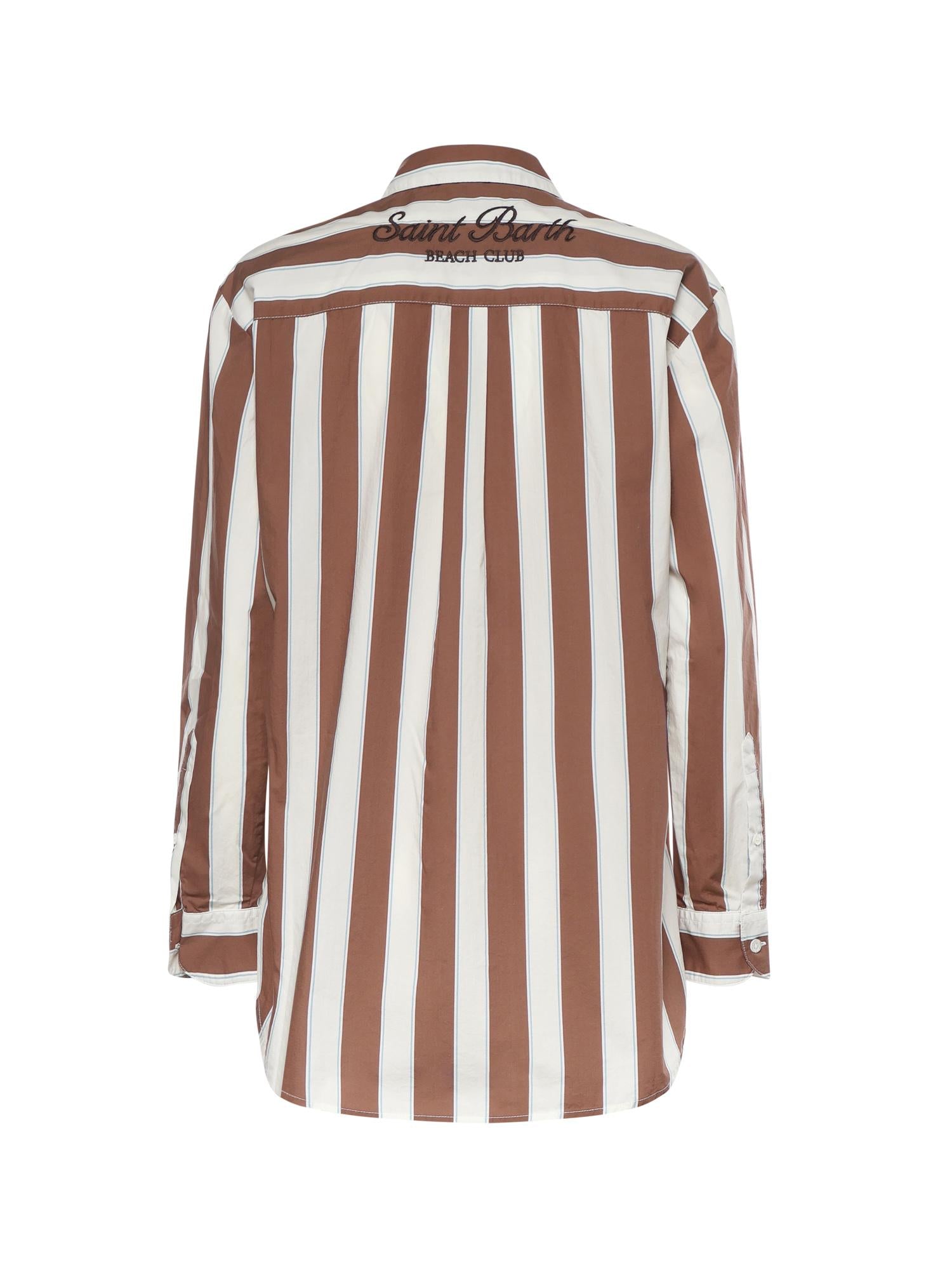 Camicia in cotone a righe con ricamo BRIG001 01418L MC2 SAINT BARTH 