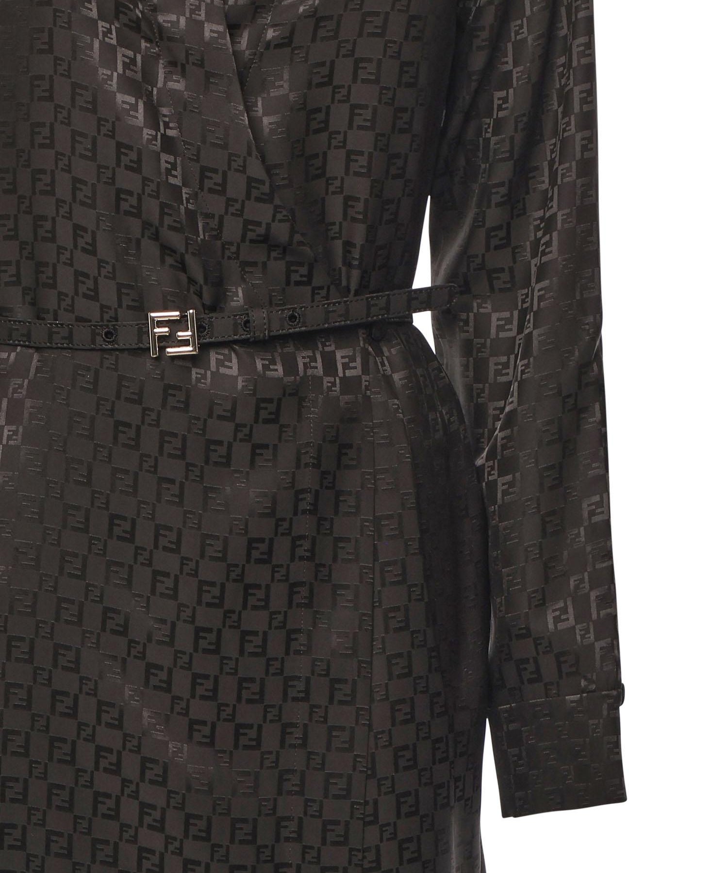 Abito chemisier in seta FF jacquard FDD443 AUQGF1T6H FENDI 