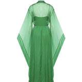 Abito lungo in seta con maniche ampie A04620115 394 ALBERTA FERRETTI 
