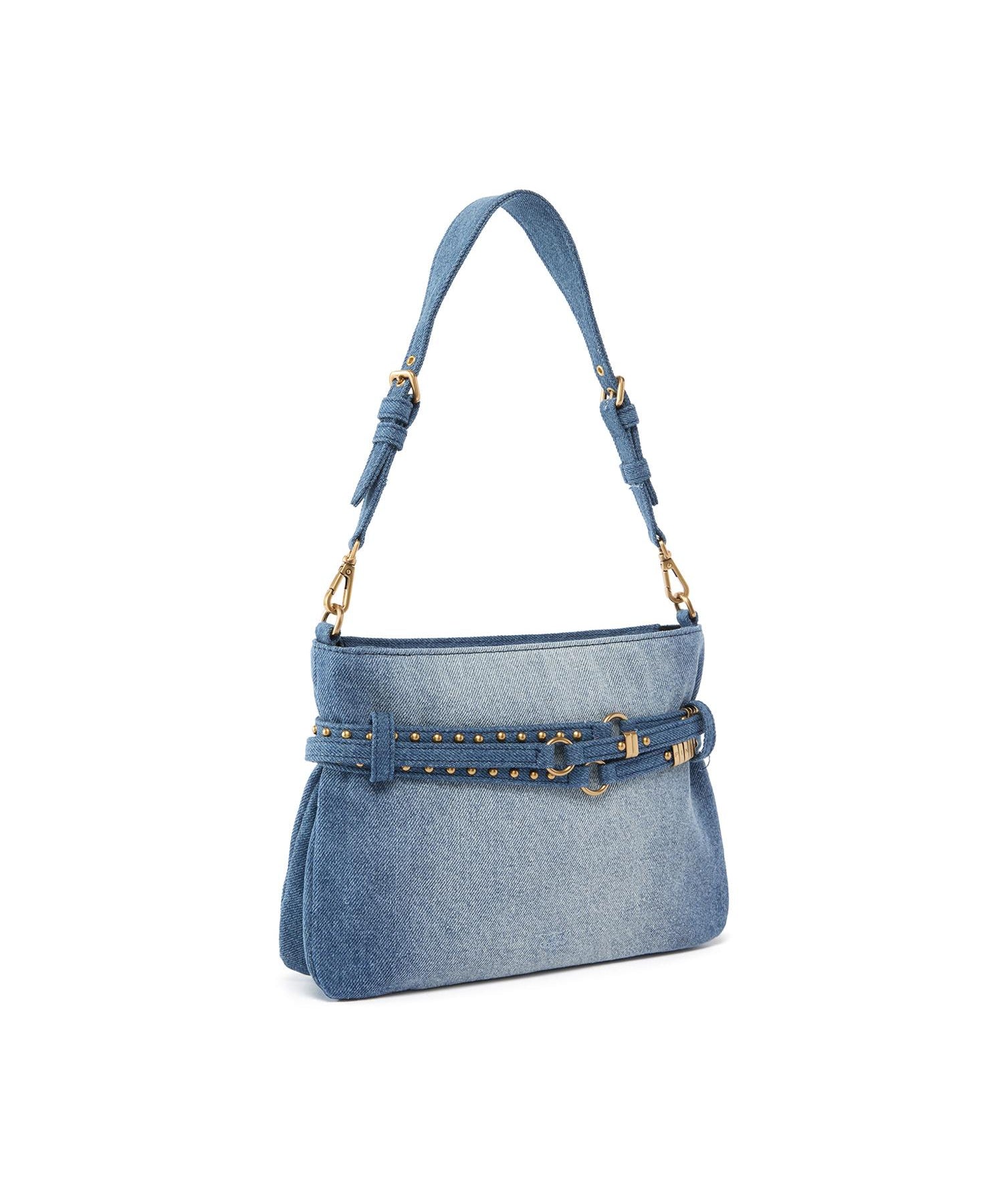 Borsa a spalla Belt Bag Mini in denim 106177 A31GPJDQ PINKO 