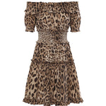 Abito corto in popeline con stampa leopardo F6A0UT HS5E3HY13M DOLCE & GABBANA 
