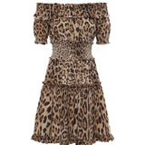 Abito corto in popeline con stampa leopardo F6A0UT HS5E3HY13M DOLCE & GABBANA 