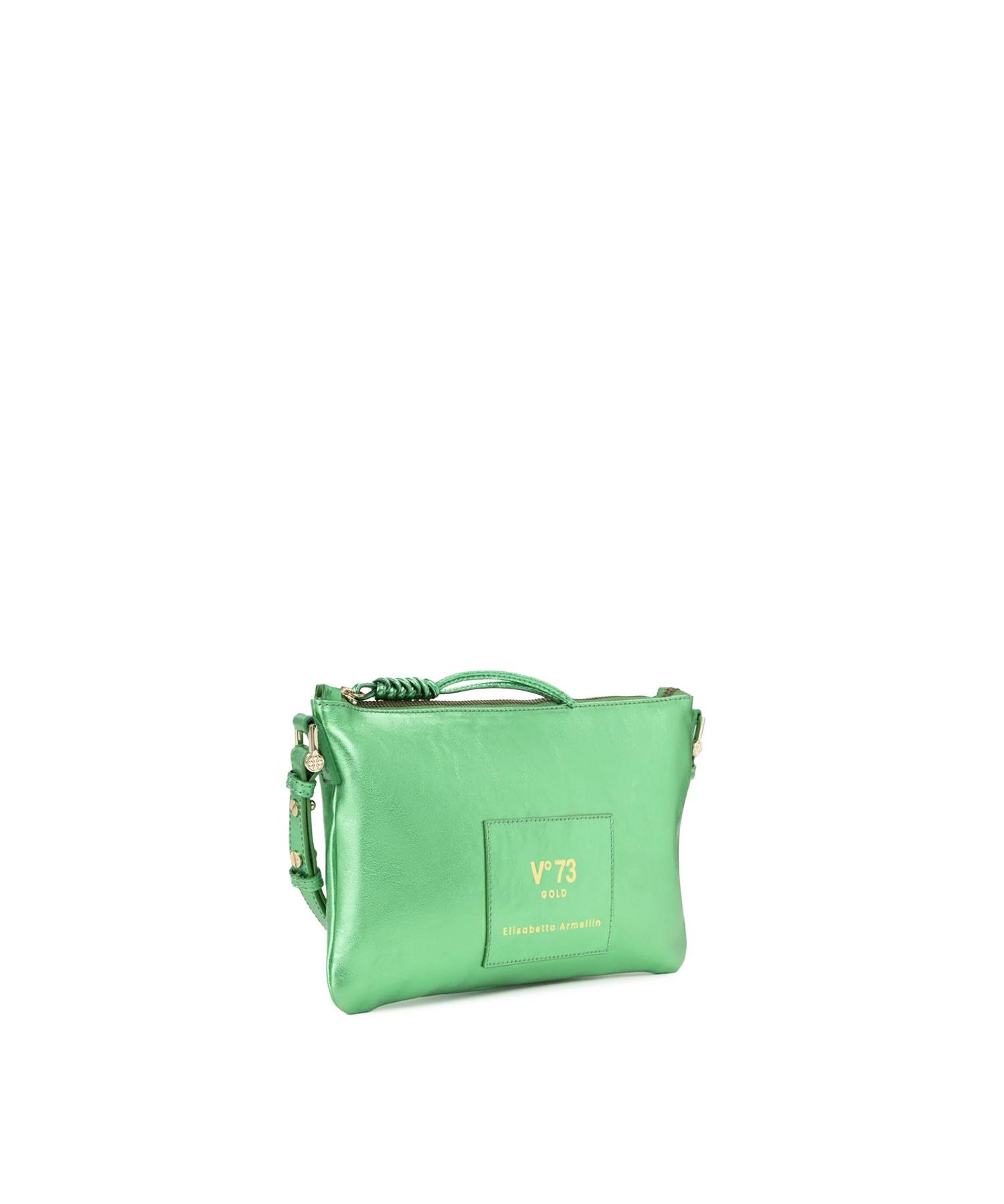 Borsa a tracolla in pelle con logo 73BP9VT03 LOLLI POPPOP GREEN V° 73 