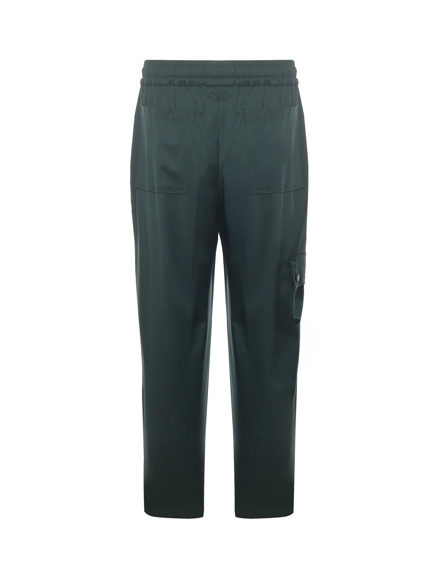 Pantaloni Niklas in fresco lana<BR/> NIKLAS VERDE SCURO GIULIANO GALIANO 