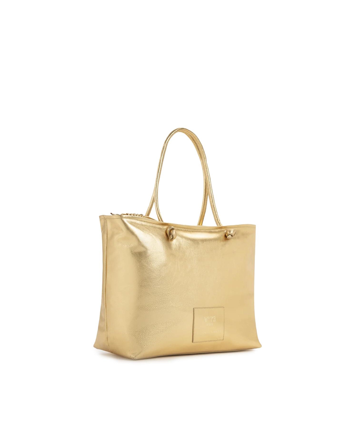 Borsa shopping in pelle con logo 73BP9VT01 LOLLI POPPOP GOLD V° 73 