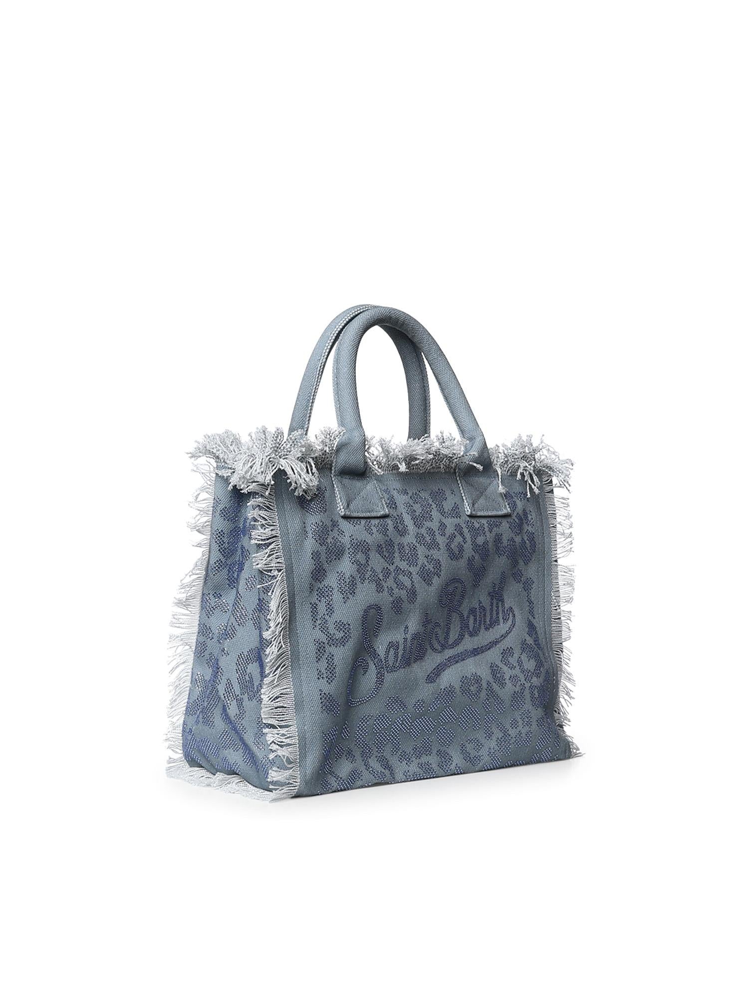 Borsa Vanity in canvas animalier con strass VANI001 08747L MC2 SAINT BARTH 